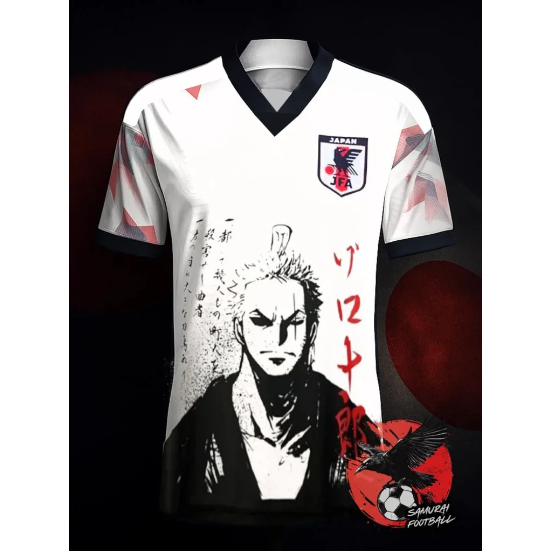 

2026 One Piece anime football jersey Japanese samurai football jersey Sports Dry Quickly Men's T-Shirt Kid's Clothing Tee Woman