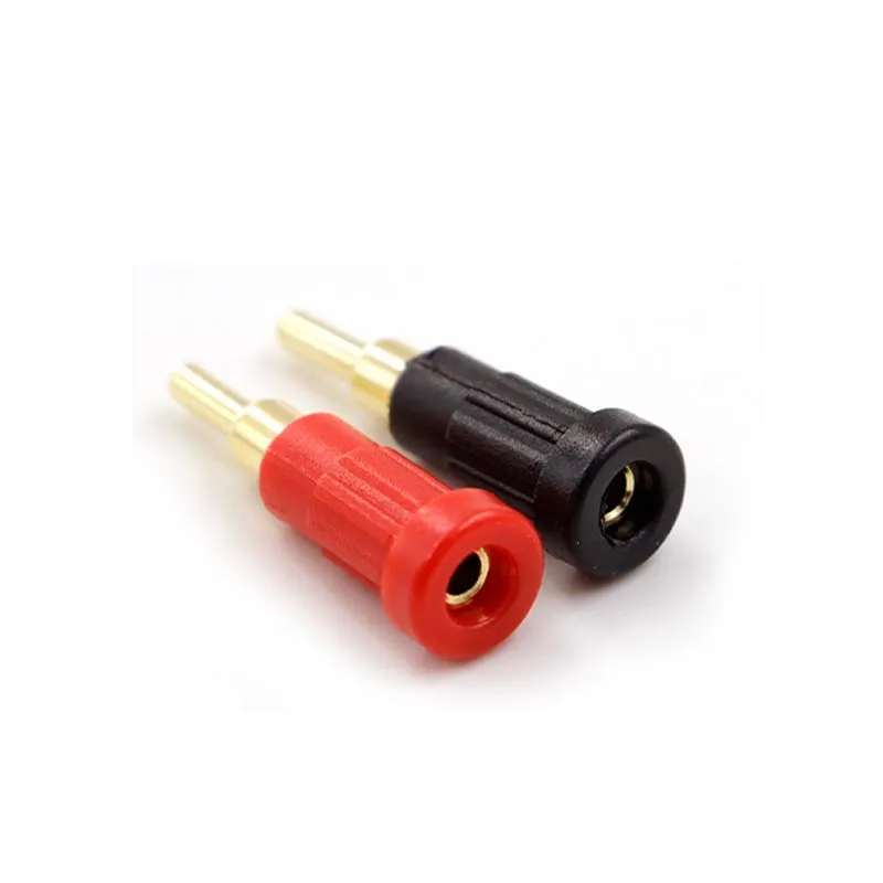 10PCS 2mm banana socket panel socket, pure copper gold-plated safety sheath, no-installation type socket 24.111