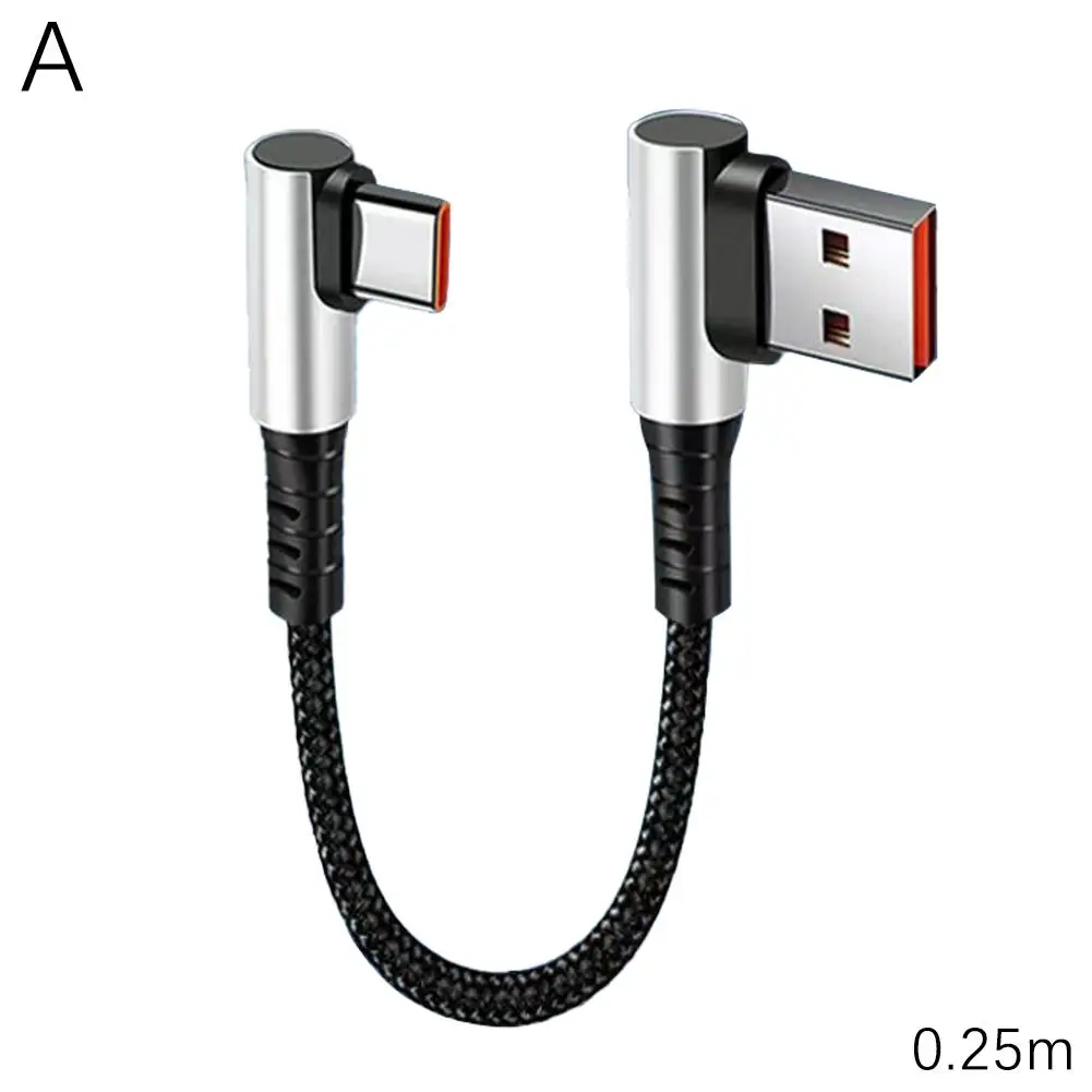 Kabel pendek 0.25/0.5M, kabel Bank daya ponsel bengkok USB untuk Aksesori Xiaomi B5R1