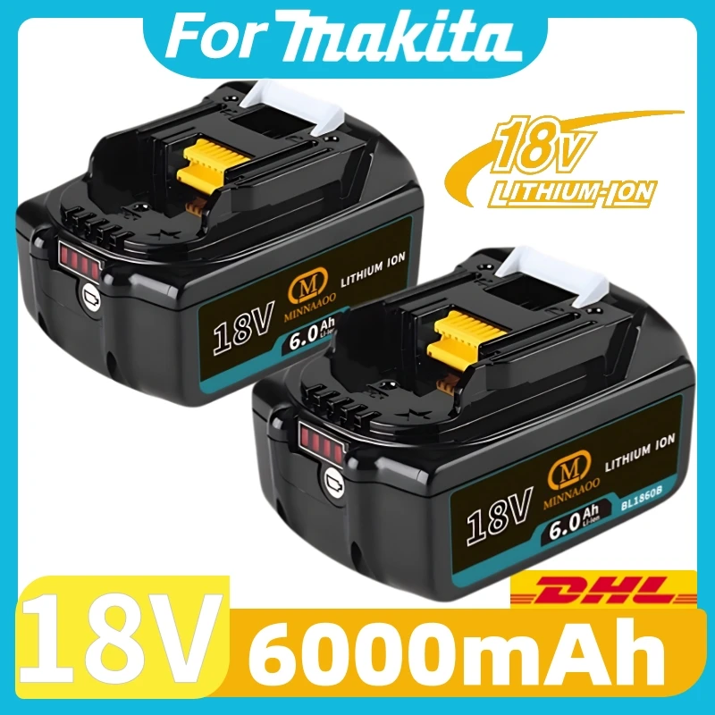 

Original For Makita 18v Battery 6Ah Rechargeable Lithium, Fast Charging Compatible with BL1840/BL1850B/BL1830 Tools