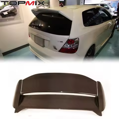 For Honda 2001-2005 Civic Type-R EP3 Mu-Style Lightweight Carbon Fiber Hatchback Roof Spoiler