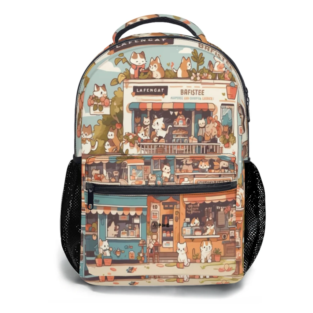 Schattige Kat Nieuwe Vrouwelijke Mode Kids Hoge Capaciteit Waterdichte College Rugzak Trendy Meisjes Laptop Schooltassen 17Inch ﻿ ﻿