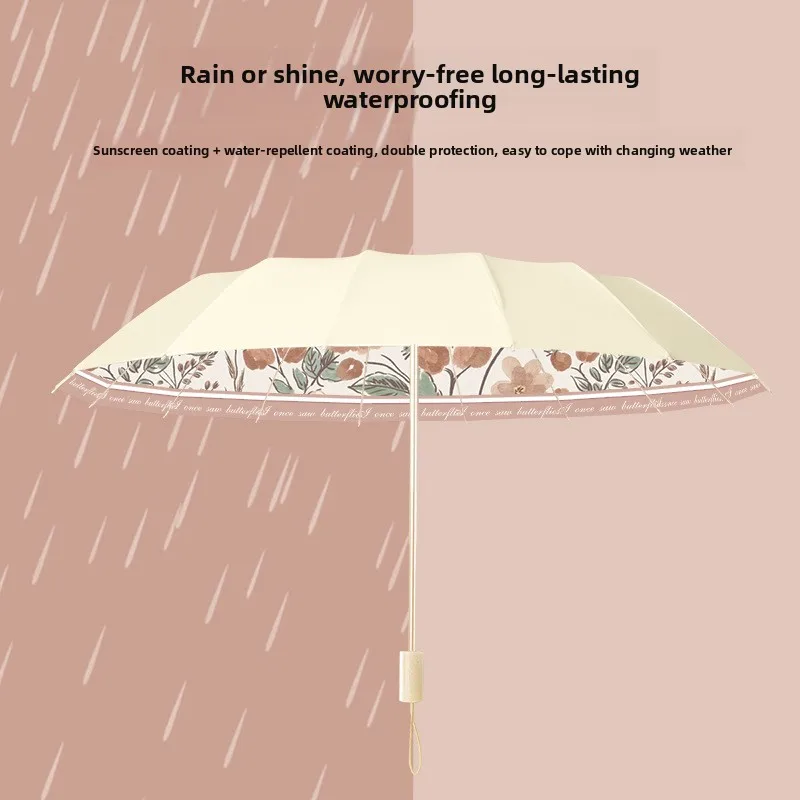 16-bone kleur lijmparaplu, verdikte opvouwbare paraplu, zonnescherm voor dames, zonnig of regenachtig, bescherming tegen de zon