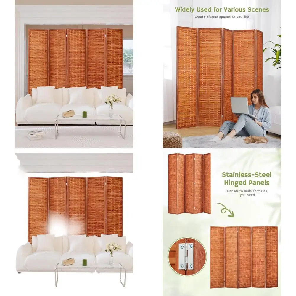 

6-Panel Privacy Screen Room Dividers for Standing Use