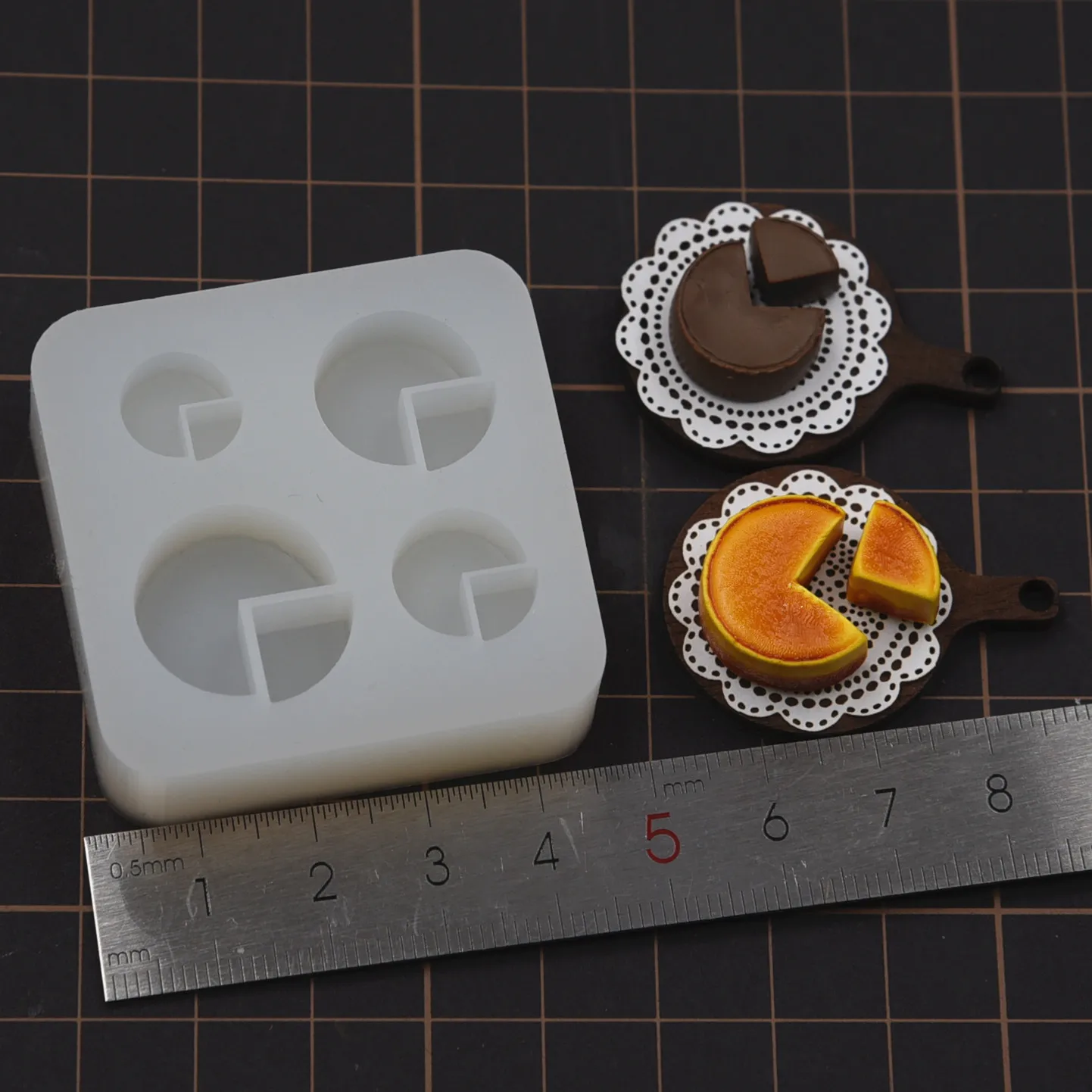 Mini Caramel Chocolate Cake Silicone Mold Polymer Soft Clay  Mini Food Toy Dessert  DIY Molds