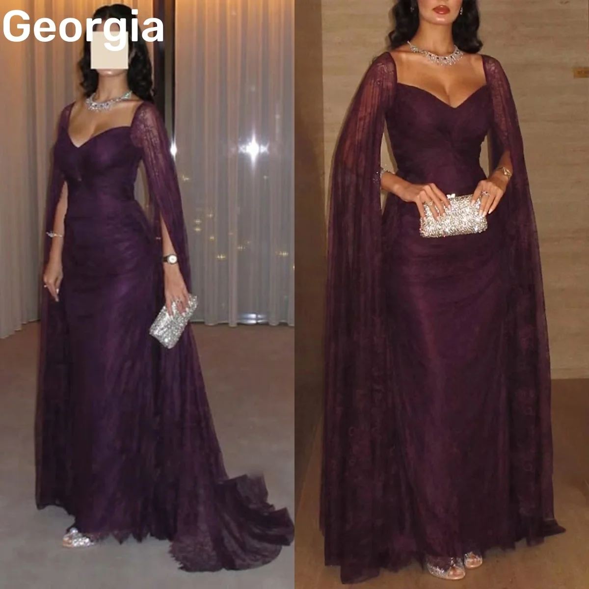 

فساتين سهرة Customize Elegant Evening Dress Square Neckline Floor-Length Prom Dresses Column Cap Straps Zipper Up Formal Dresses