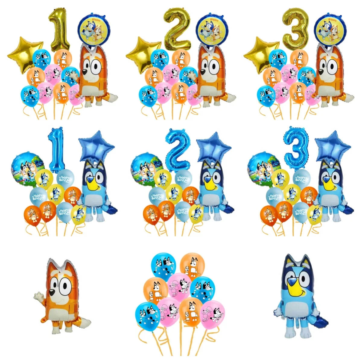 

Bluey Bingo Dog Theme Birthday Party Decoration Balloons Digital Balloons Cartoon Bluey Family Baby Shower Birthday Gifts Party