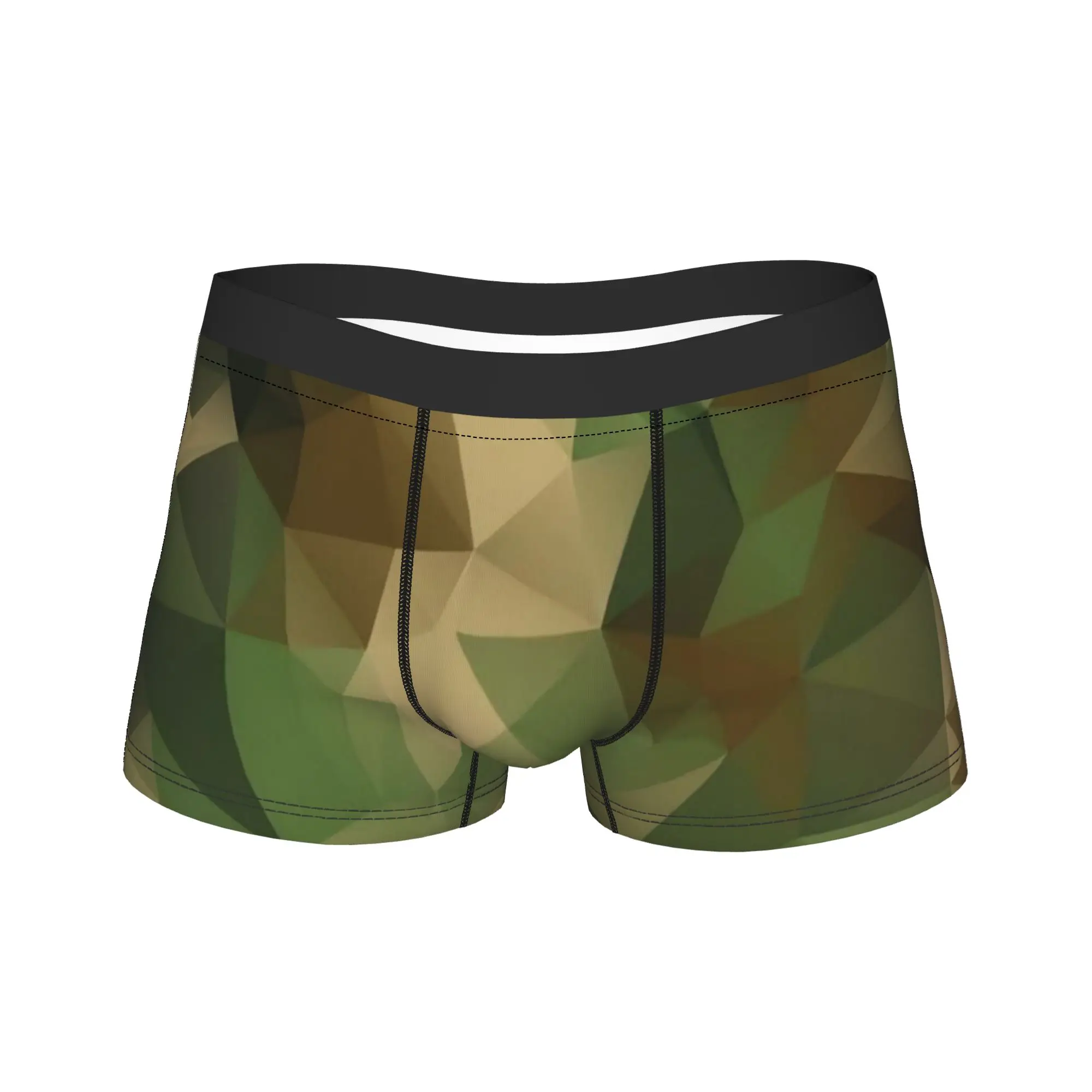 Green And Brown Camo  Underwear  Breathable Panties Pattern Shorts Briefs For Men Pouch Plus Size Boxershorts
