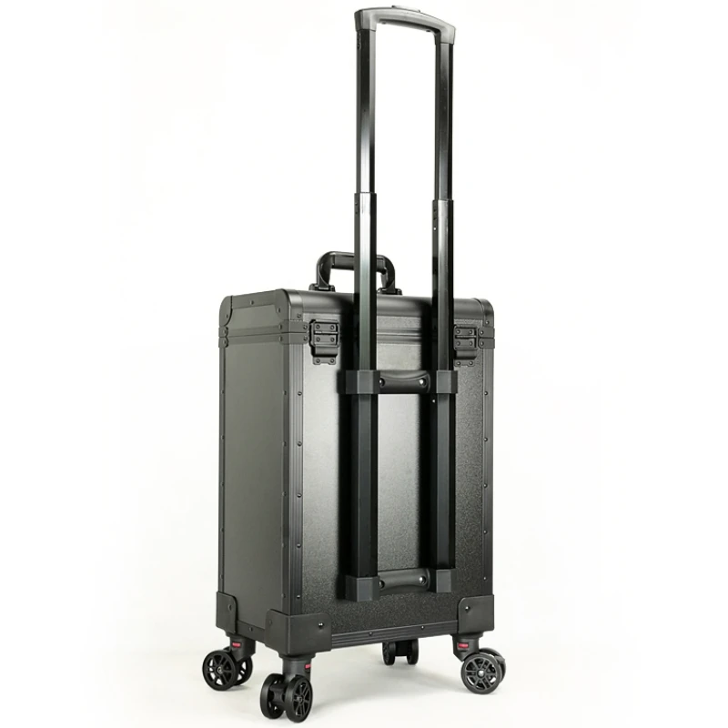 Valise de maquillage professionnelle en alliage d'aluminium, valise à cosmétiques, valise à bombes pour manucure à ongles, chariot multicouche, bagages cosmétiques