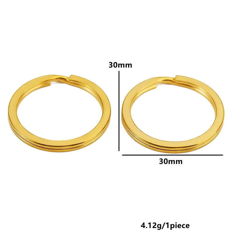 10pcs Stainless Steel Flat Split Keyring & Open Jump Rings for Keychains
