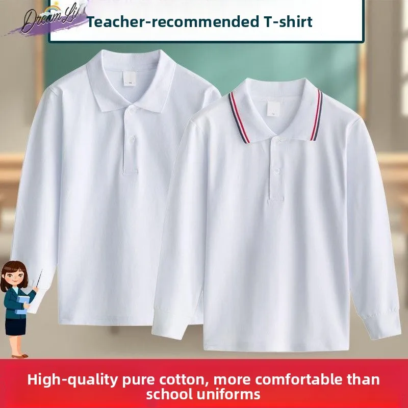 

Long Sve Children's irt Inner Wear Base Layer Top for Primary School Students Boys' Sle White School orm