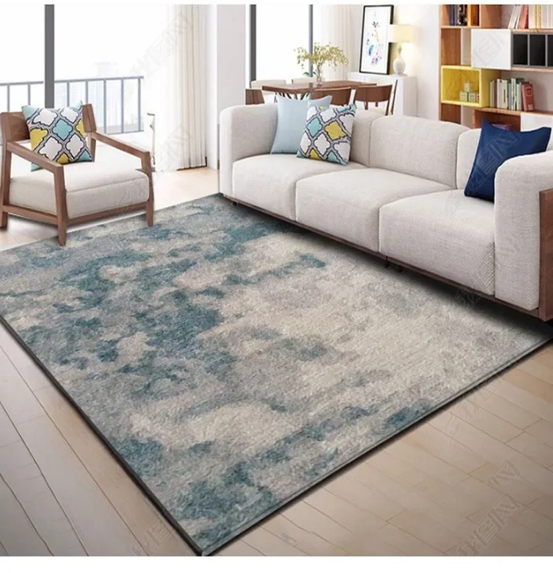 Modern Abstract Watercolor Carpet Blue Gray Cloud Patterned Floor Mat Home Decoration Living Room Bedroom Coffee Table Foot Mat