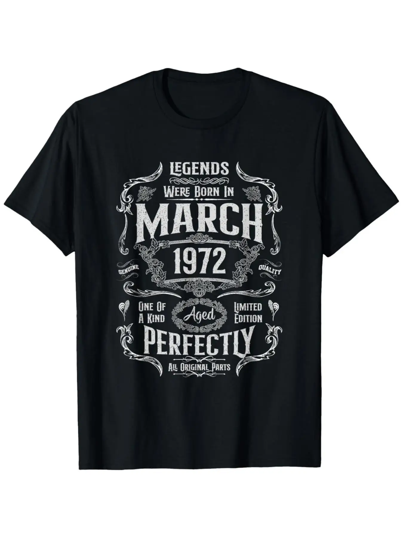 Vintage 54Th Birthday Legends Were Born In March 1972 T-Shirt | Comfort Fit Men'S Tee, Crew Neck, Ultra Soft, Breathable, Moistu