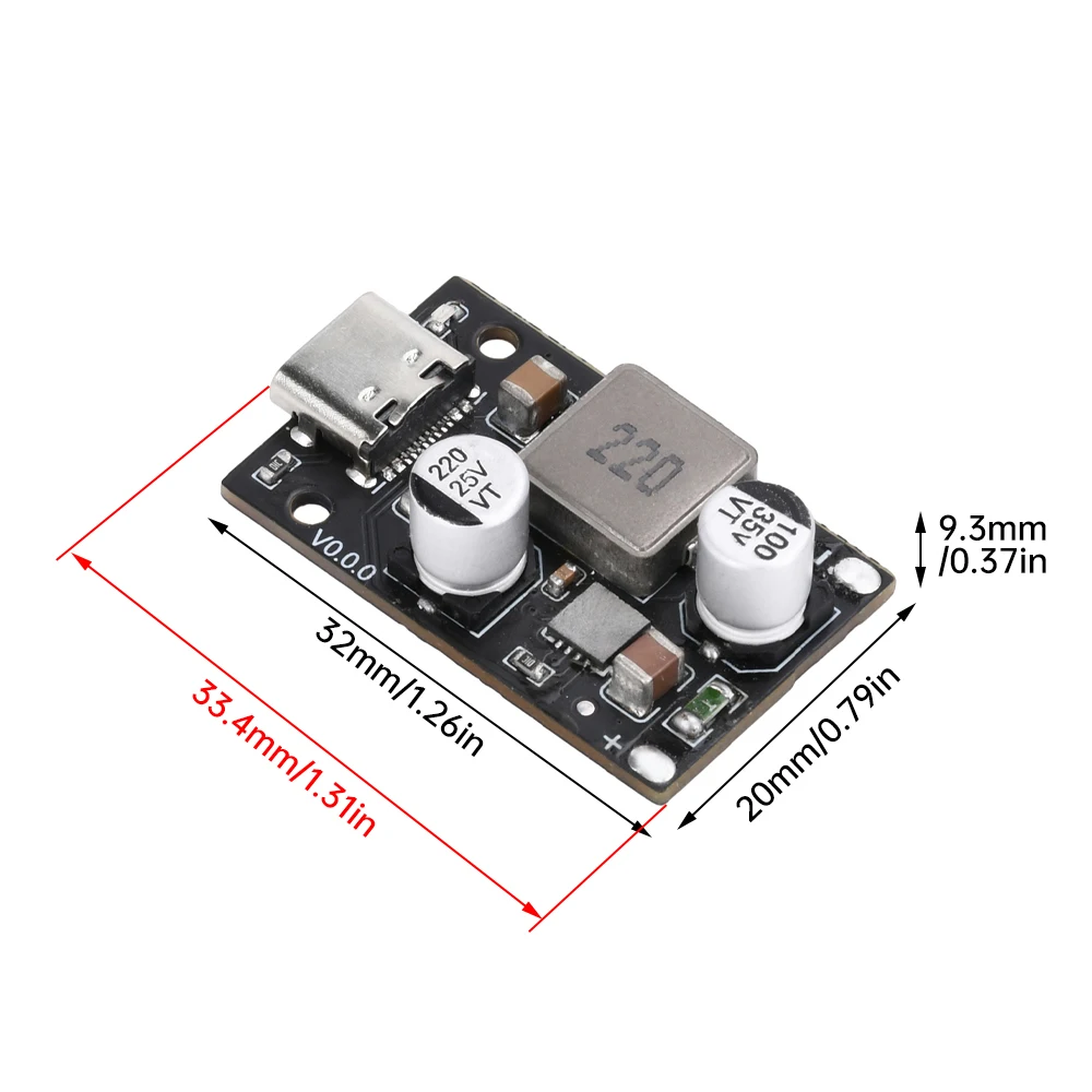 PD65W Fast Charging Module 8~30V DC to USB Type C PD 3.1 QC3.0 Fast Charge Step-Down Power Module Quick Charge Adapter