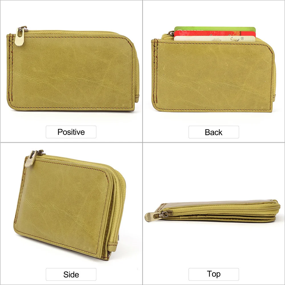 Genuine Leather Credit Card Holder Wallet Casual Coin Purse for Female Short RFID Anti Theft Women High Quality