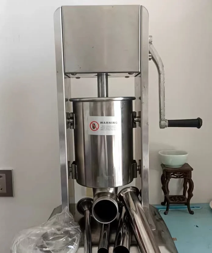5L 304 Stainless Steel Manual Sausage Stuffer,  Hand Operated Meat Filling Maker, Multifunctional Kitchen Food Processing