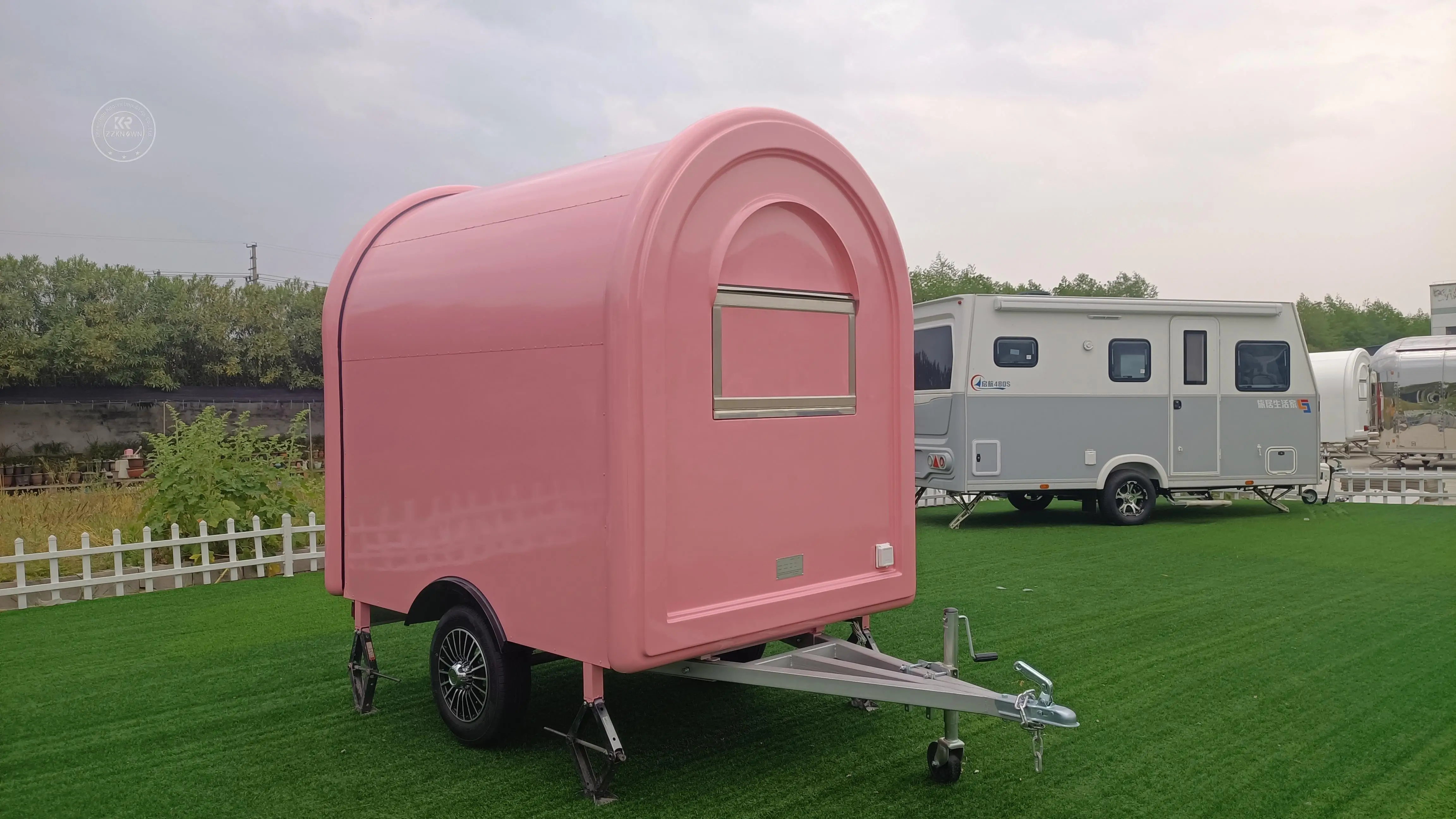 Pink Street Food Trailer Mobile Bar Food Truck Custom Vintage Mini BBQ Mobile Food Trailer for USA