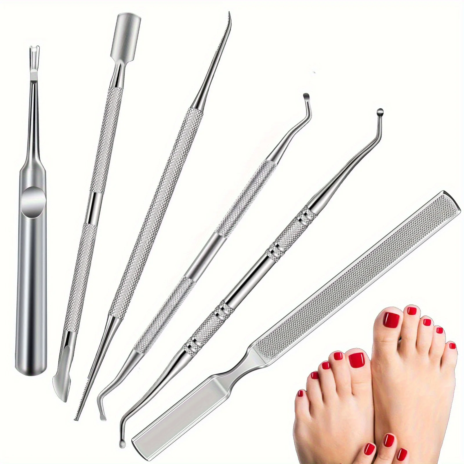 Stainless Steel Nail Care Set: Precise Stratum Corneum Remover and Calluses Trimmer - Including Nail Files and Cleaning Agents