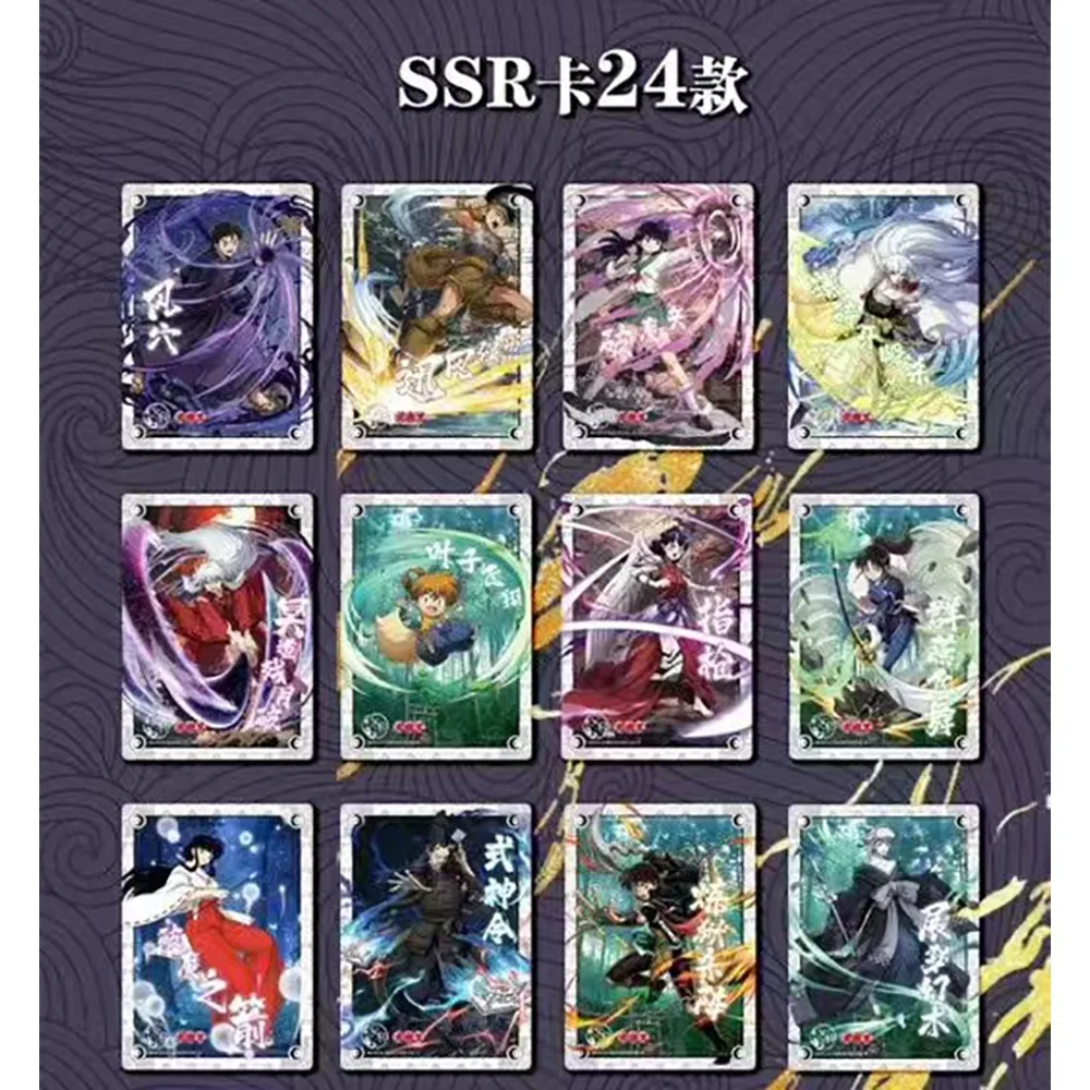 Cartões de coleção de anime japonês Inuyasha para crianças Sesshoumaru Requintado arte visual lindo personagem cartões de assinatura brinquedo presente
