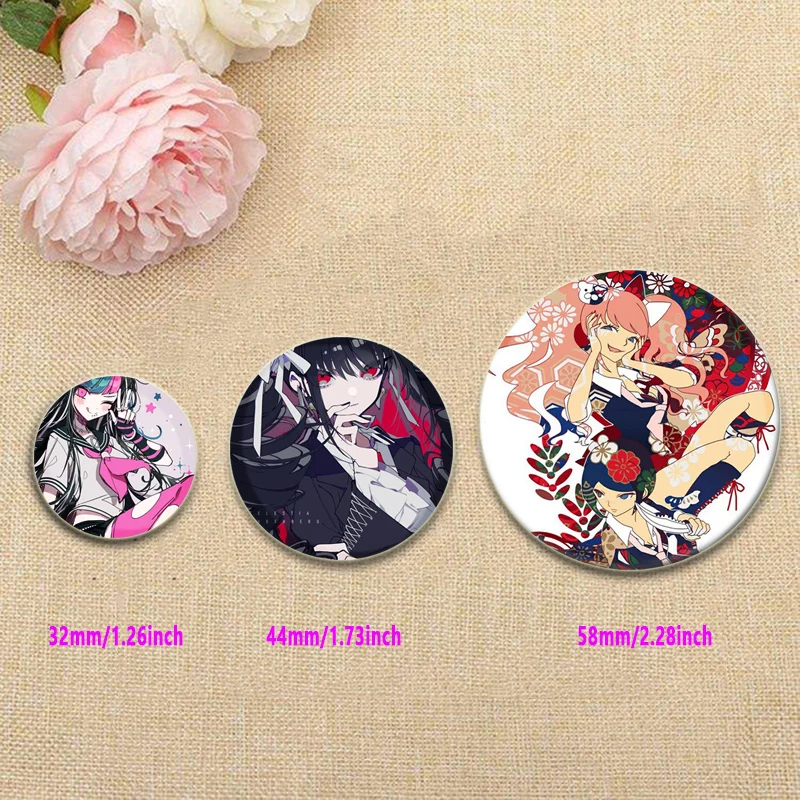 Anime Danganronpa Badge Round HD Print Handmade Brooches for DIY Pins Backpack Clothes Decoration Jewelry Accessories Gifts