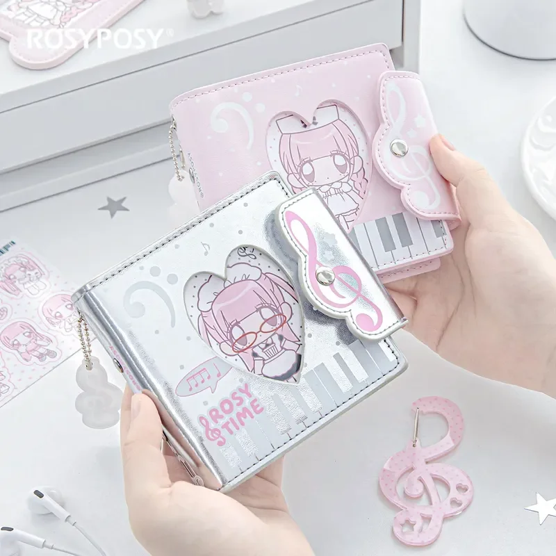 New Rosyposy Photocard Binder Musical Note Pattern Loose Leaf Ins Aesthetic Photo Card Holder Storage Album For Idol Fans