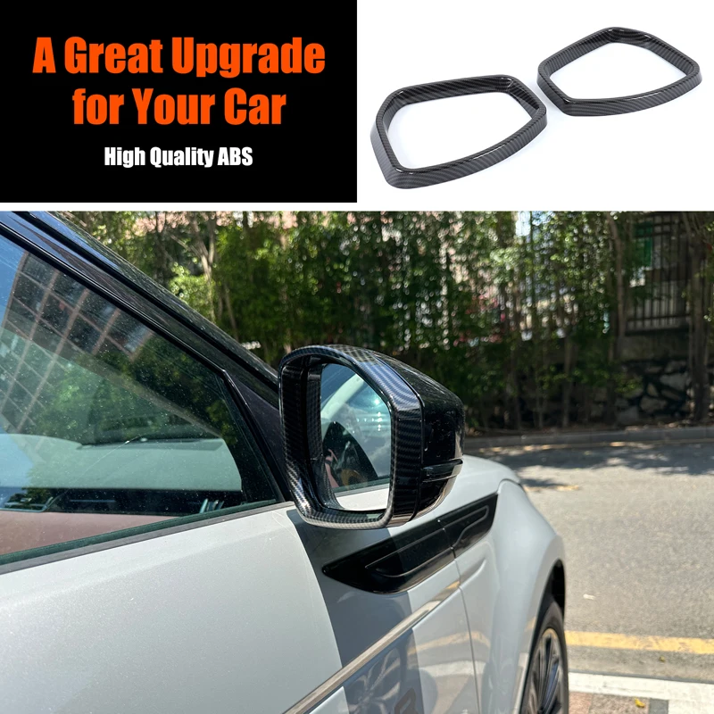 

For 2pcs Land Rover Aurora/Discovery, Fpace exterior rearview mirror frame Rearview mirror decorative ring Carbon fiber pattern