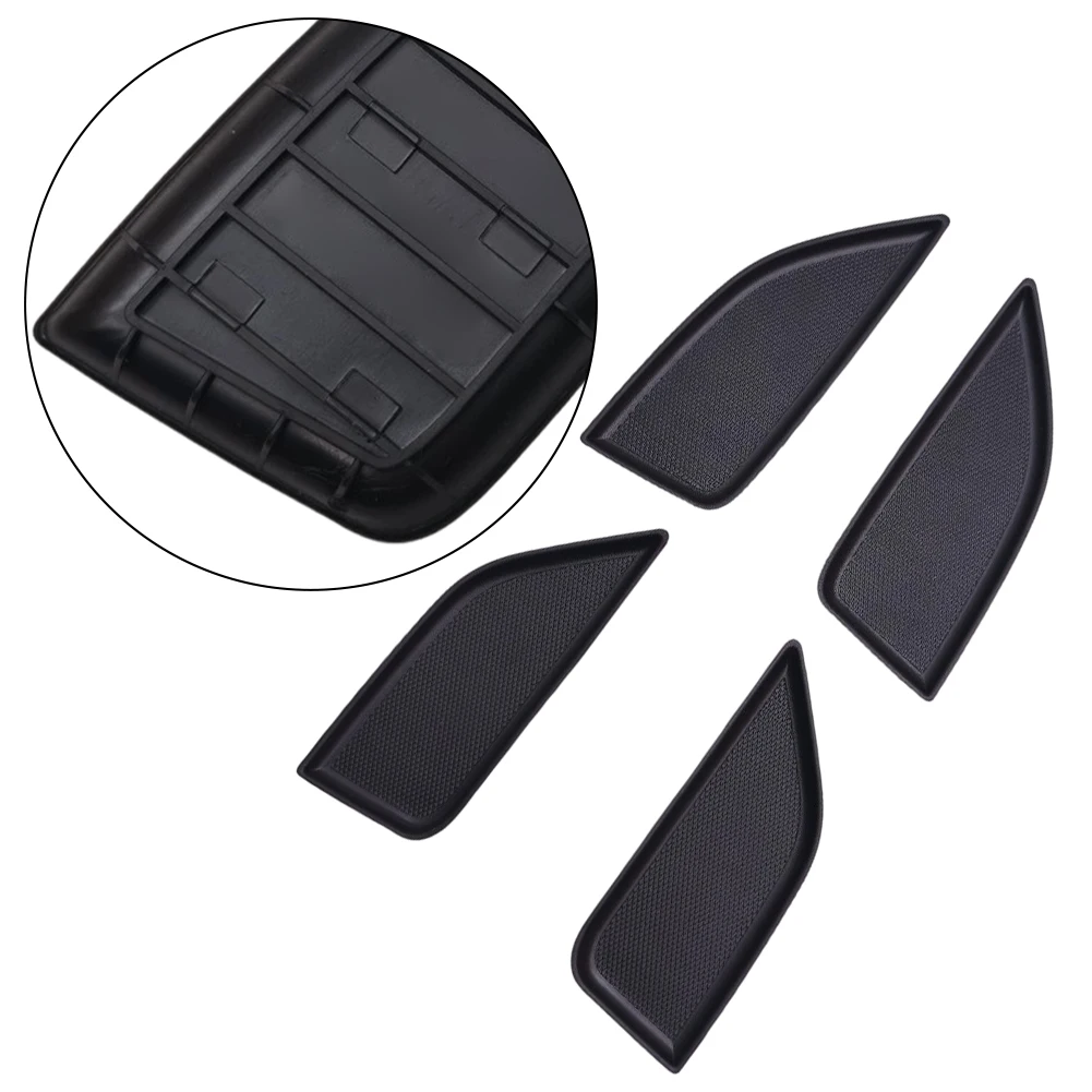 

Car Interior Upgrade Door Pocket Mat Rear Inner Handle Black Silica Gel Textured Raised Design Anti-slip Insert