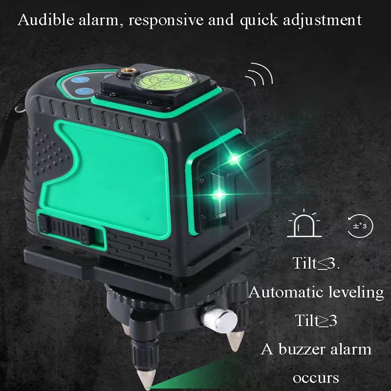Livello laser 8/12/16 Linea Potente strumento ottico laser verde autolivellante 360 °   Strumento di costruzione laser remoto laser rotante