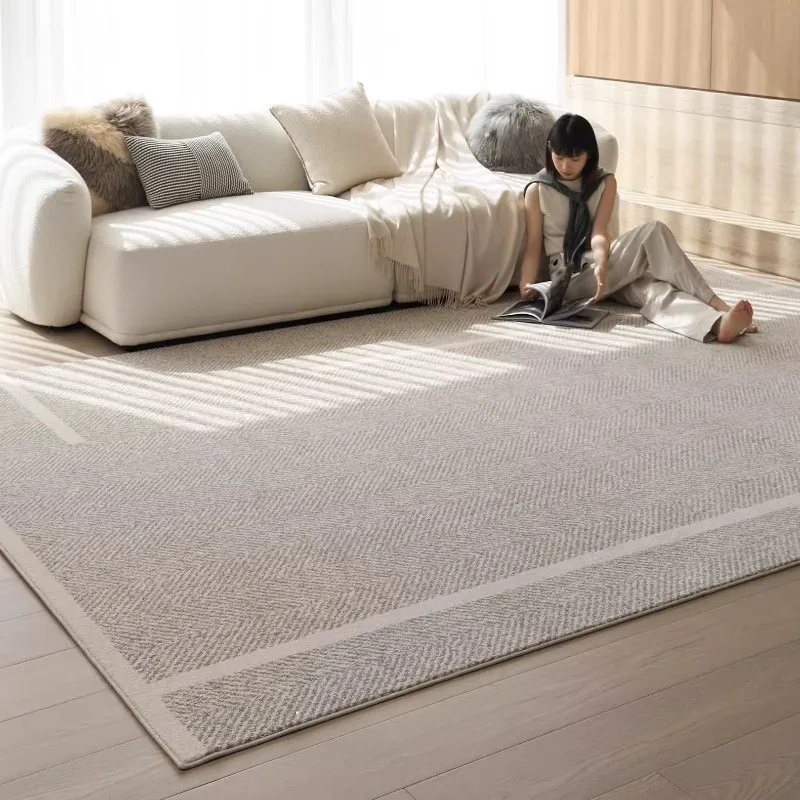 

Line Texture Living Room Decorative Carpet Modern Minimalist Bedroom Carpets Art Study Rug Non-slip Plush Machine Washable Rugs