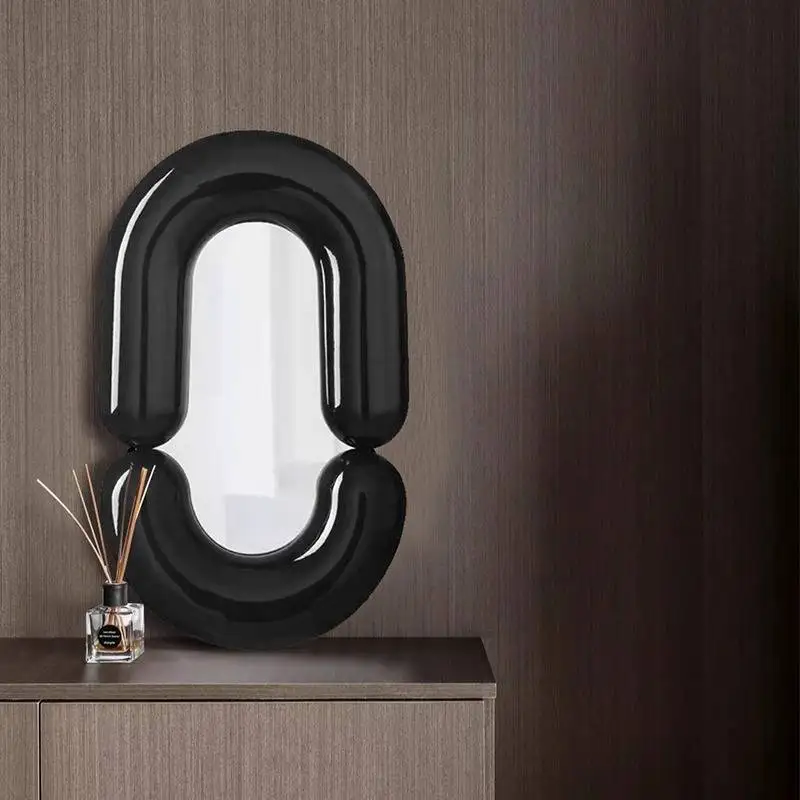 Oval Big Light Mirror Sensor Universal Gifts Boho Wood Aesthetic Wall Art Bedroom Vanity Salon Espejos Para Maquillarse Miroir