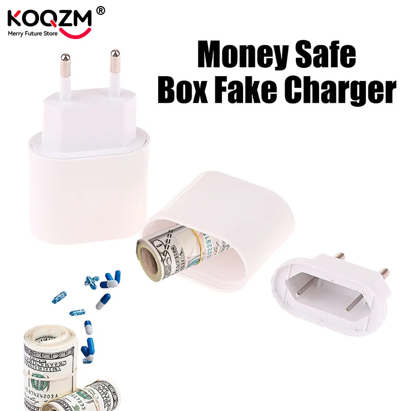 Private Money Safe Box Key Cash Hidden Storage Creative Fake Charger Plug Pill Case Box Container Hiding Spot Prevent Robbers