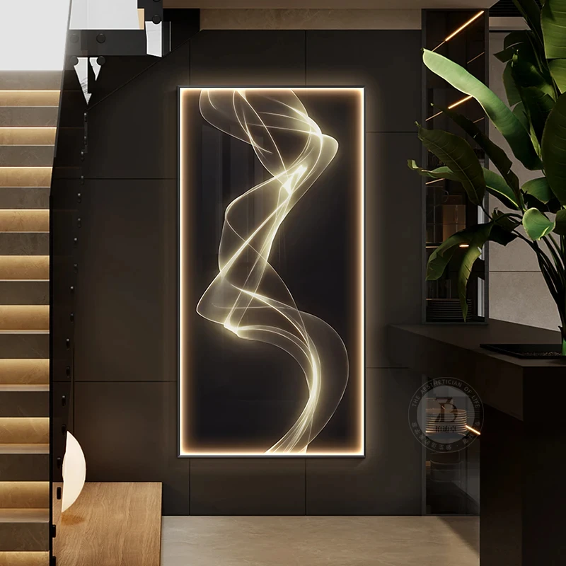 Modern Line Wall Lamp Designer Led Light Interior Painting For Home Living Room Kitchen Corridor Stairs Room Hanging Decorative