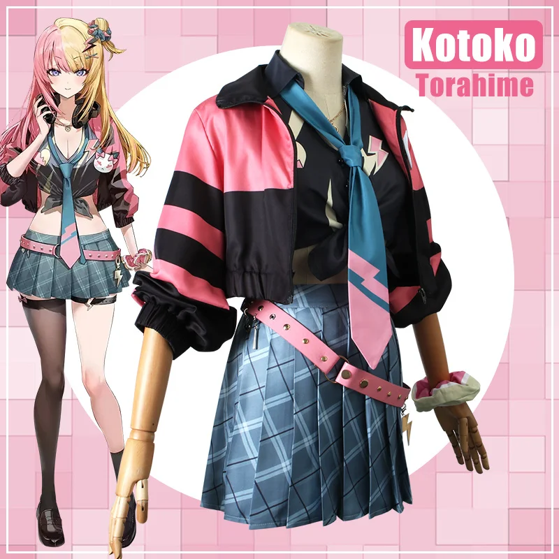 Vivi-Cos Anime Vtuber NIJISANJI XSOLEIL Kotoka Torahime Lovely Uniform Cosplay Halloween Women's Costume Role Play Party New