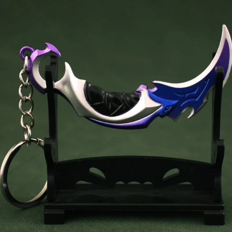 9Cm Valorant Sleutelhanger Wapen Melee Reaver 2.0 Karambit Mes Reaver Vandaal Spel Perifere Zwaard Legering Model Hanger Speelgoed Collect