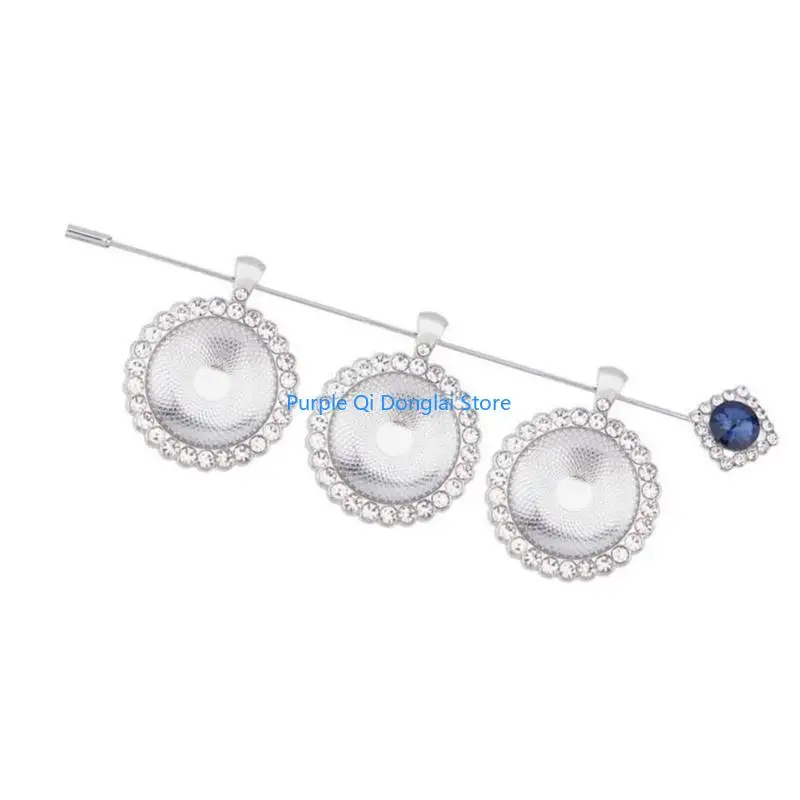 L21E Memorial Photo Charm With Crystals Accent Bridal Bouquet Decoration Jewelry
