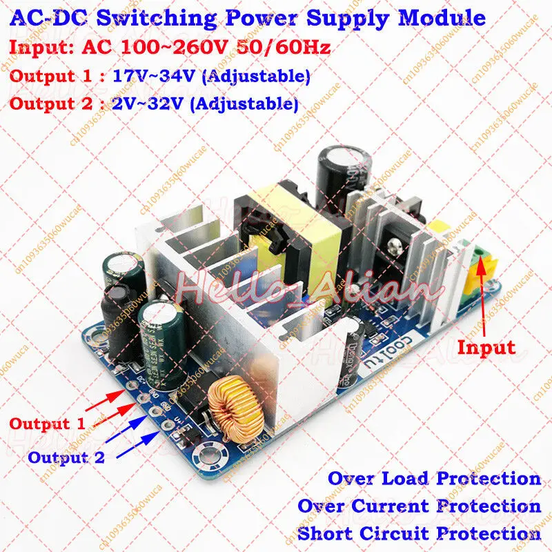 Dual Output Switching Power Module Supply Board Isolated 110V 220V 230V to 5V 12V 24V AC-DC Converter