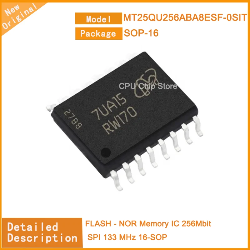 5Pcs/Lot  New Original  MT25QU256ABA8ESF-0SIT  MT25QU256  FLASH - NOR Memory IC 256Mbit SPI 133 MHz 16-SOP