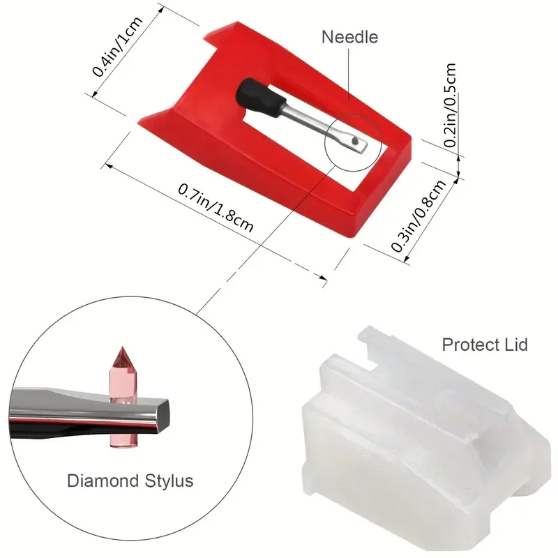 6PCS Record Player Needles ruby Universal Turntable Stylus Turntable Replacement Needles record player Phonograph Accessories