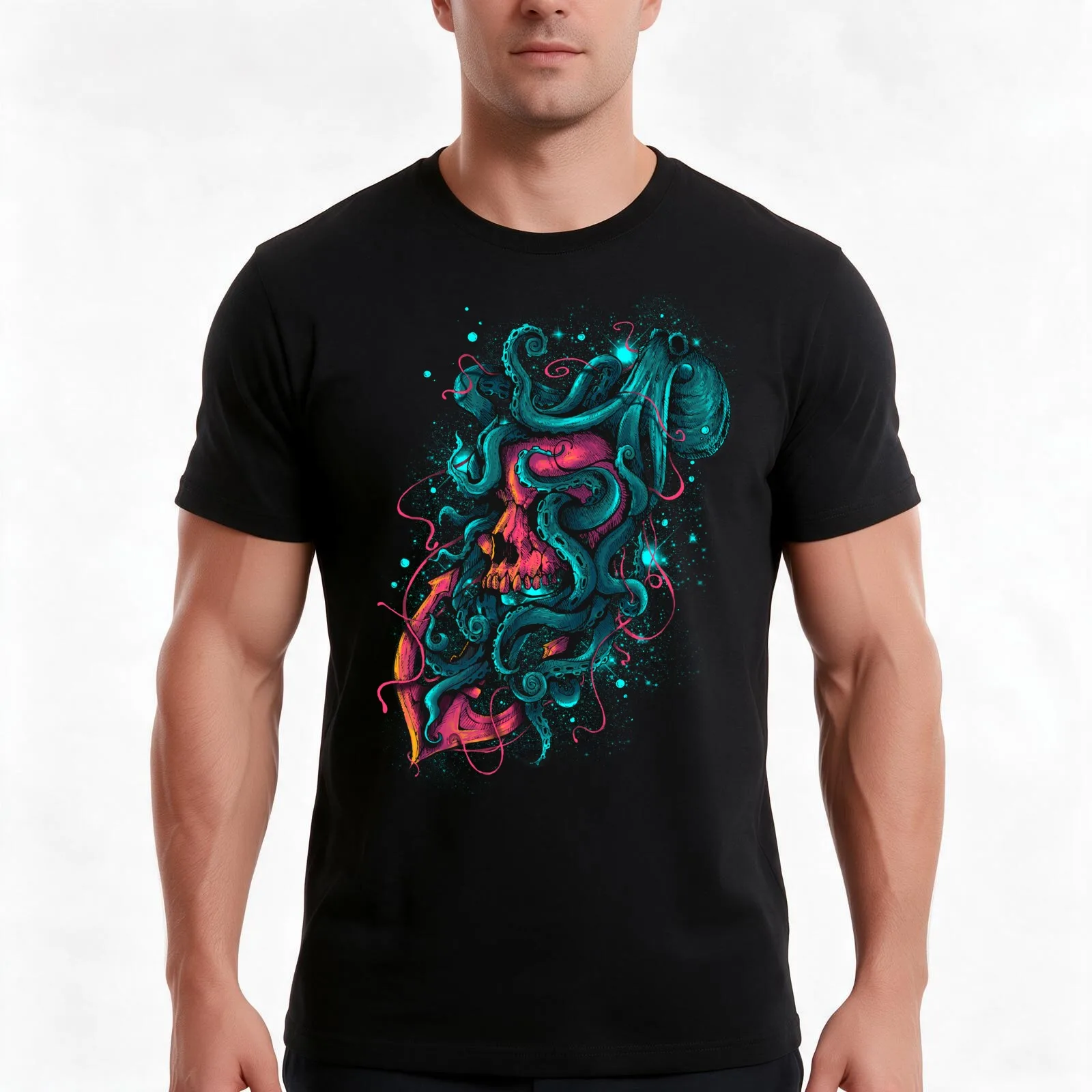 Keepers of the Sea T-Shirt, Summer Casual Cotton Tee, Oversized Streetwear Tops, Vintage Graphic Print, Loose Fit Short Sleeve