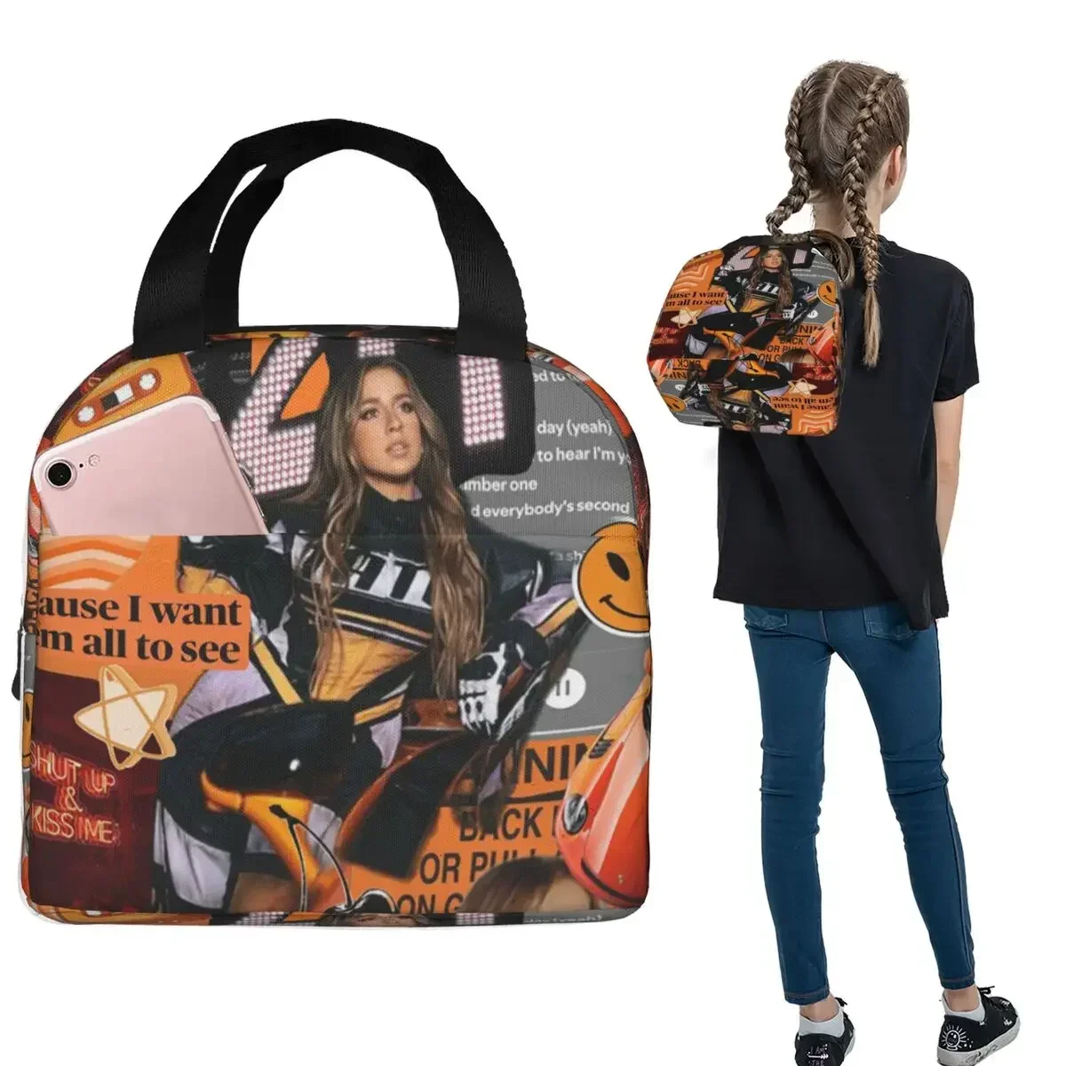 

Tate Mcrae Think Later World Tour Insulated Lunch Bag for Women Children Portable Food Boxes Thermal Lunch Box Tote