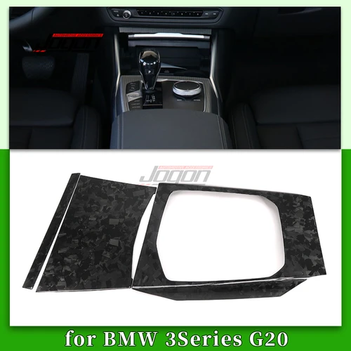 단조 탄소 섬유 자동차 인테리어 중앙 제어 기어 시프트 노브 패널 커버 트림, BMW 3 4 시리즈 G20 G26 2020-2022 i40