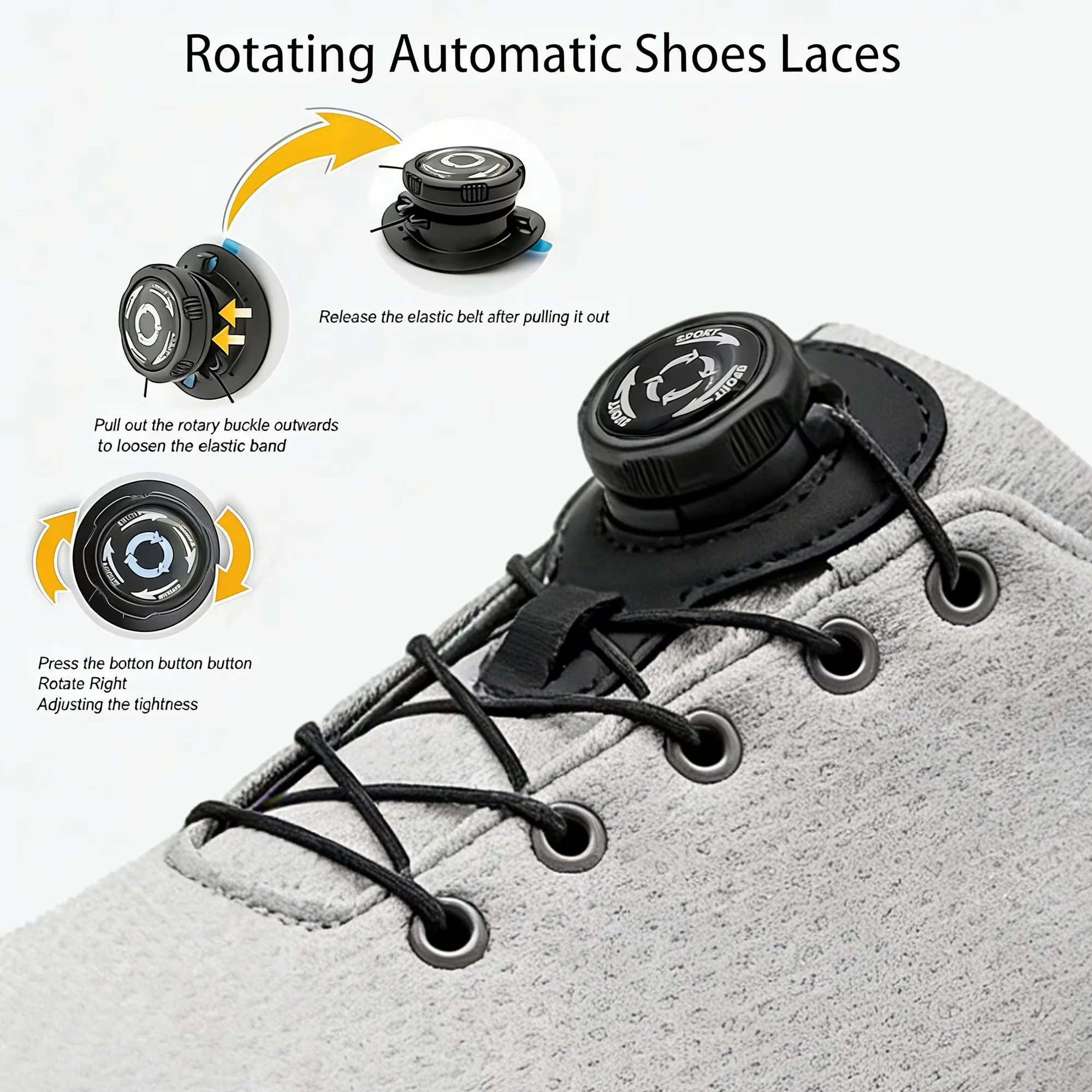 B-Back To The-Future Custom Walking Travel Hiking Shoes Men Woman Rotating Button Without Laces  Shoe Design Sneakers Unisex view 4