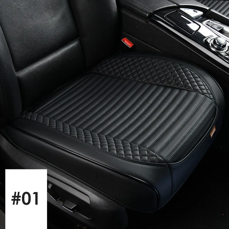 Universal PU Leather Quilting Car Front Seat Cover Auto Interior Accessories Half Surround Bottom Protector Cushion Seat Covers