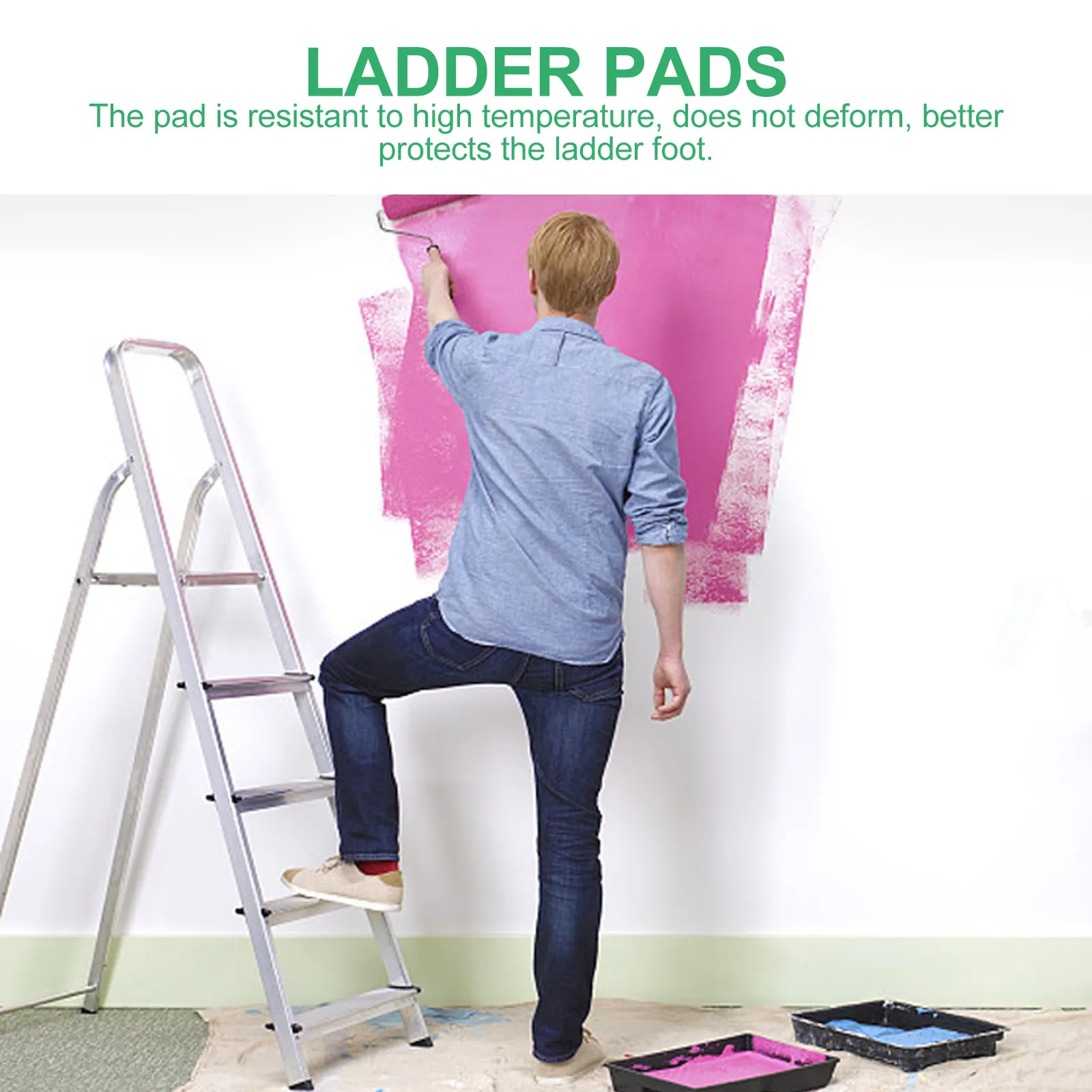 

4 шт. резиновые накладки на ножки лестниц, противоскользящие подушки для складных лестниц, защищают пол от повреждений, обеспечивают устойчивость и не скользят.