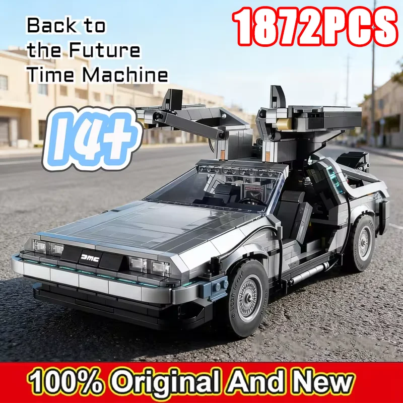 Retour vers le futur Machines à voyager dans le temps 1872 pièces avec 2 mini-figurines Ensemble de construction Modèle réduit à collectionner Authentiquement détaillé Modèle d'exposition