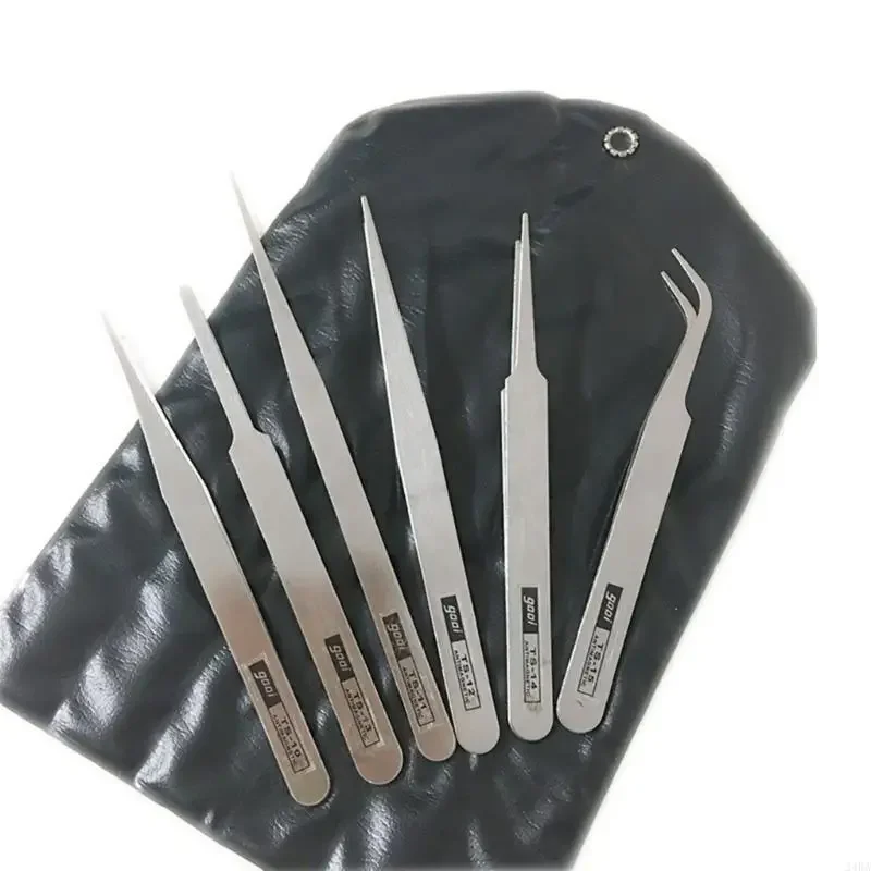 Juego de pinzas de acero inoxidable, 6 piezas, duraderas, para entusiastas de los modelos y laboratorios