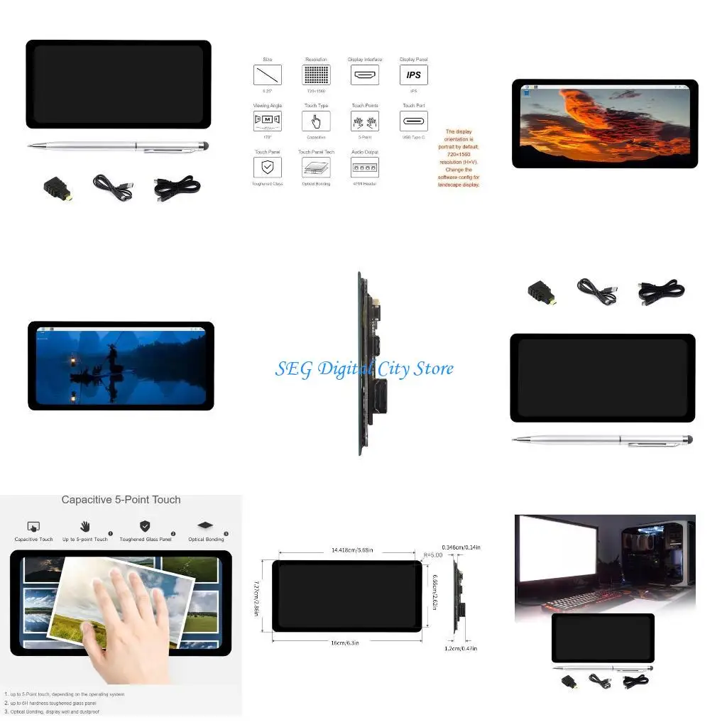 

U75B 6.25inch Capacitive Touch Display 720x1560 Resolution Toughened Glass Panel IPS