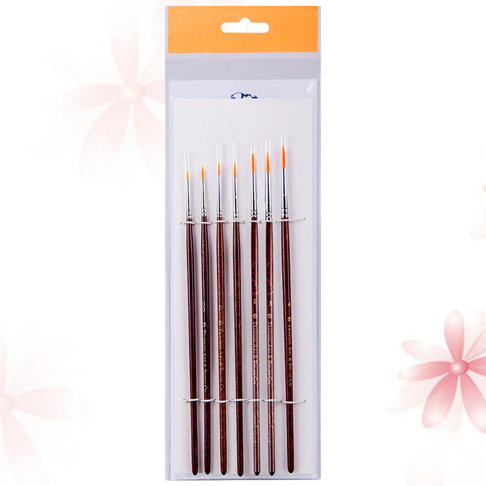 مجموعة فرش بطانة للرسم الزيتي من النايلون ومقبض خشبي وأدوات الرسم للألوان المائية والأكريليك #4