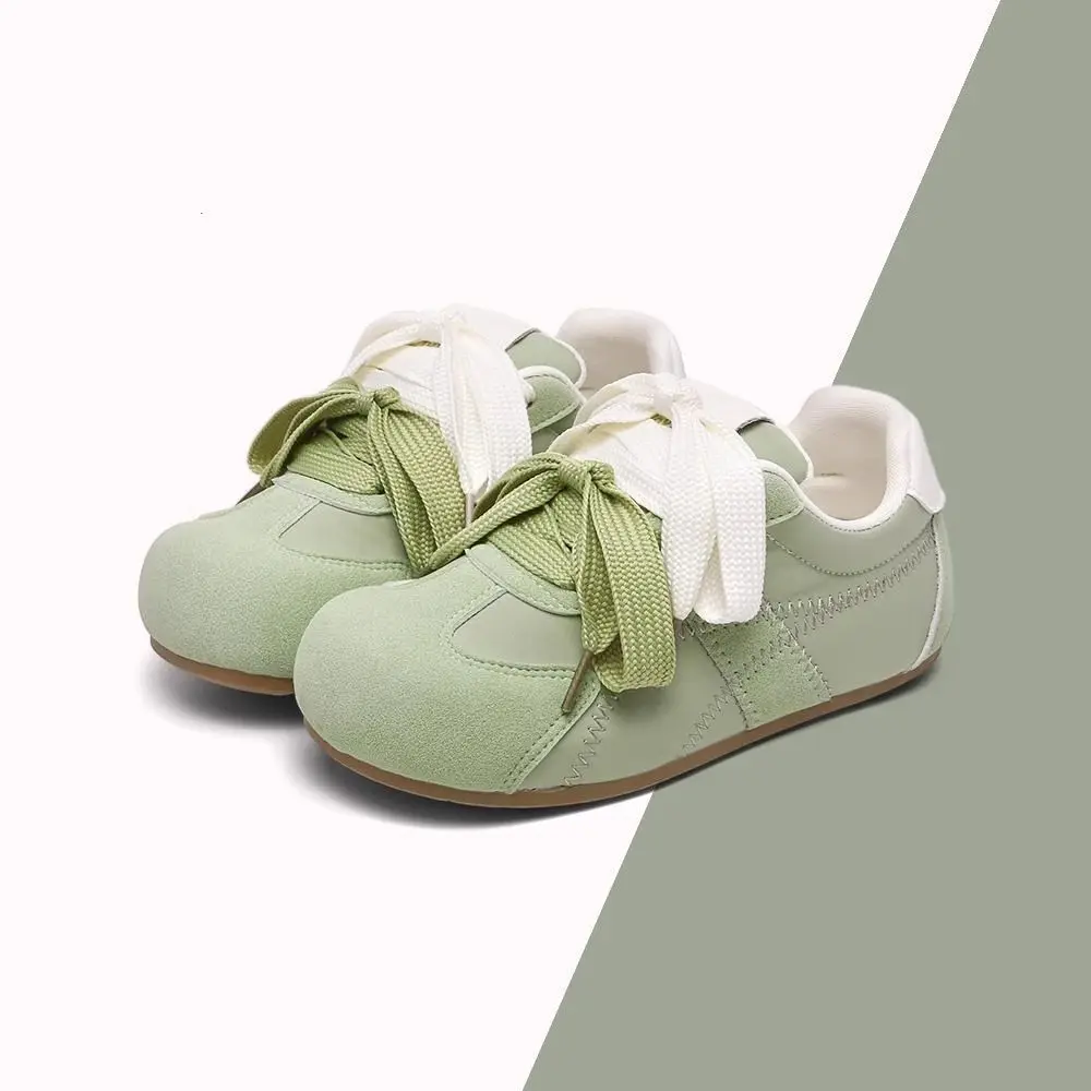 New green lace up trainers shoes for women autumn designer sneakers runway shoes woman comfortable roomy sneakers jogging shoes