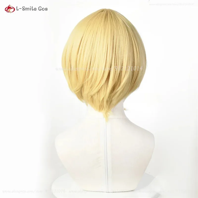 P3 Aegis Косплей Парик Короткий Золотой Айгис Аниме Косплей Парики Термостойкие Синтетические Волосы Костюмы Парик Для Женщин + Кепка Для Парика